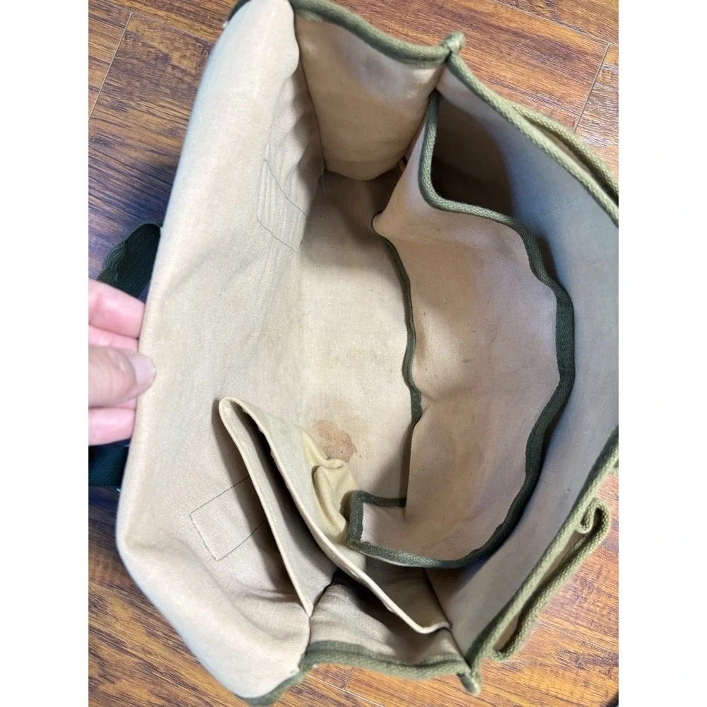 Vintage Tan Leitz Canvas Leather Messenger Bag Camera Bag Utility Grunge